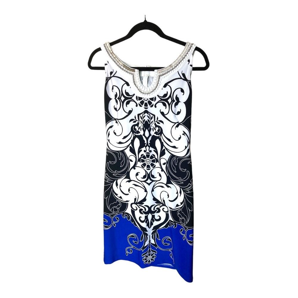 Joseph Ribkoff Sleeveless Dress Scroll Design Size 6